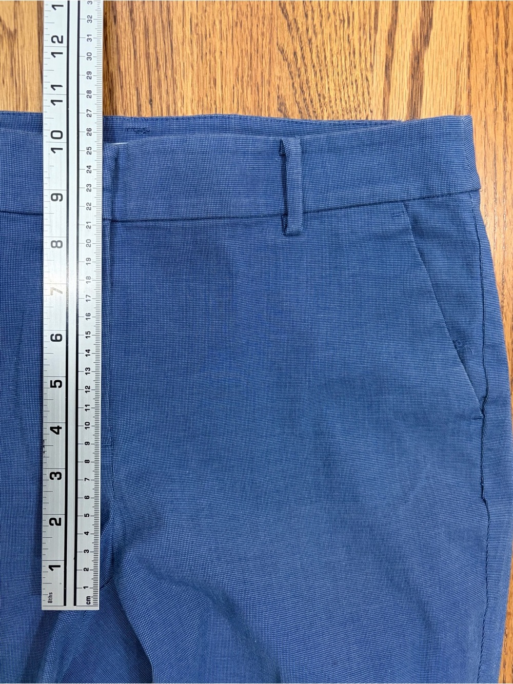 LOFT Riviera Slim Ankle Pants in Texture Blue Multi (8) - Picture 10 of 13
